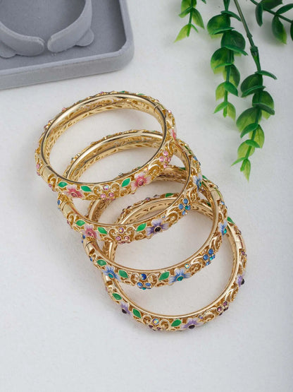 Luxury Elegant Enamel Bangle Bracelet with Artificial Zircon Inlay, Fashionable Bracelet Style, Exquisite Gift for Women & Girls, Perfect Gift for All Occasions