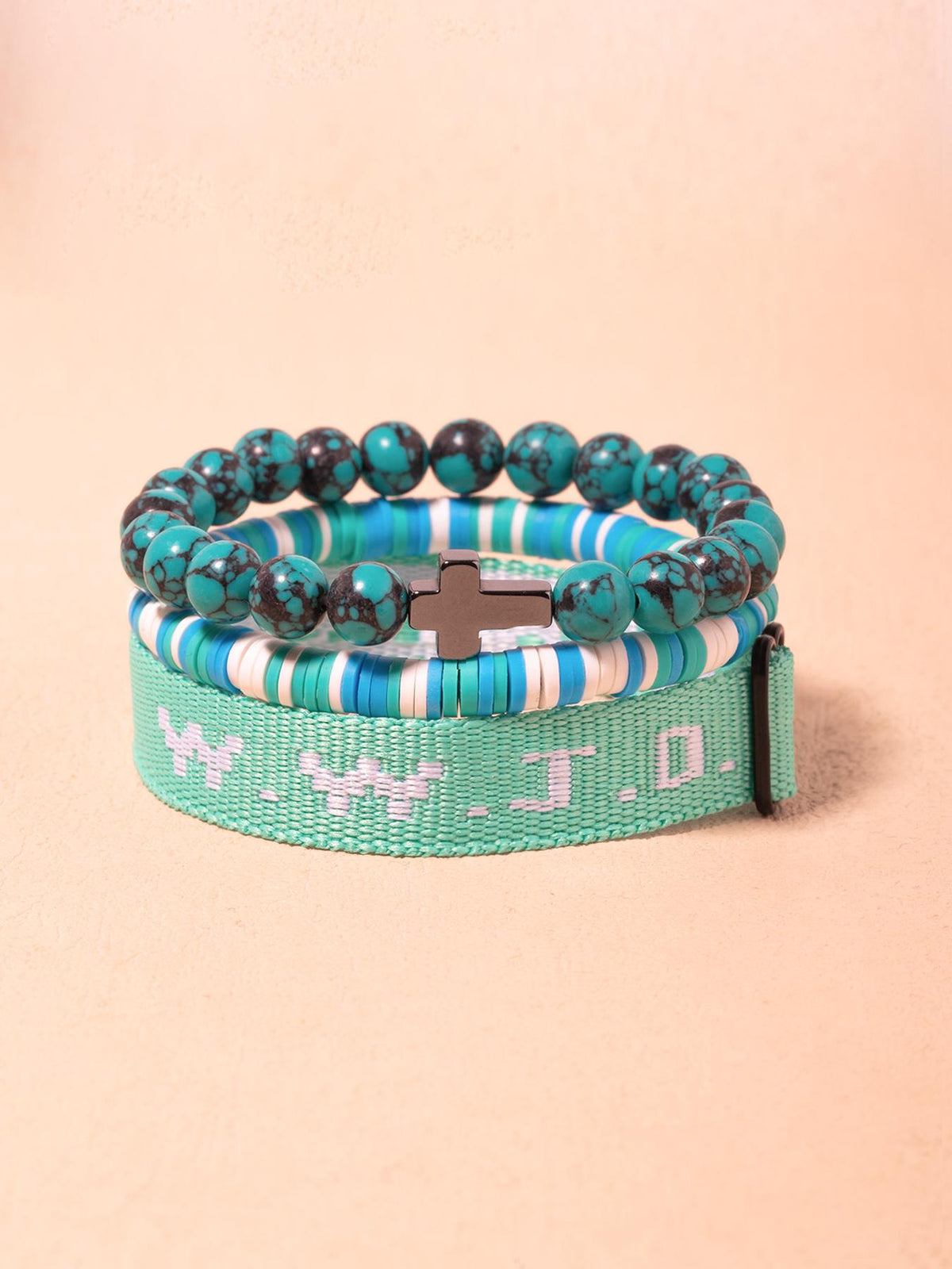 Wwjd Beaded Bracelet With Cross Charm, Exquisite Religious Jewelry Gift For Birthday, Cross Bracelets