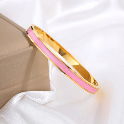 5PCS Elegant Fashion Bangle Bracelet Set Stackable Gold Bangle Bracelet Set for Women - Fashionable Eternal Lightweight Bangle with Pink Friendship & Love Heart Bracelet Jewelry Gift for Her for Parties, Gatherings and Birthday Gifts