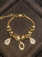 Women's Gold Tone Mixed Charm Beaded Bracelet A Z Initial Letters Available, Fashion Costume Jewelry Gift