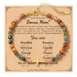 Cross Bracelet Christian Baptism Confirmation Gift Christian Sisters Friendship Bracelet Three Stones Protection Bracelet for Bonus Mom Daughter-In-Law Godmother Bestie Friend Family Birthday Easter Christmas Mother'S Day Holiday Gift with Card