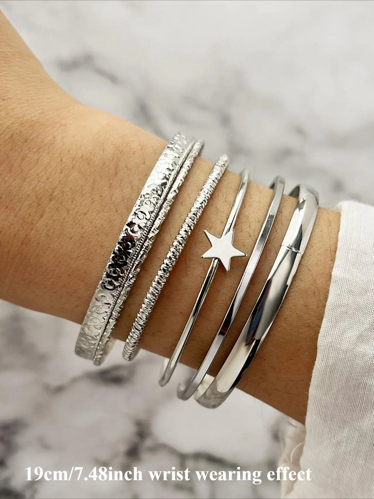 Vintage Star Design Bracelet Set, Stackable Bracelet, Bracelets Stack, Women's Casual Party Jewelry, Simple Style Multi-Layered Accessory, Perfect Gift Idea