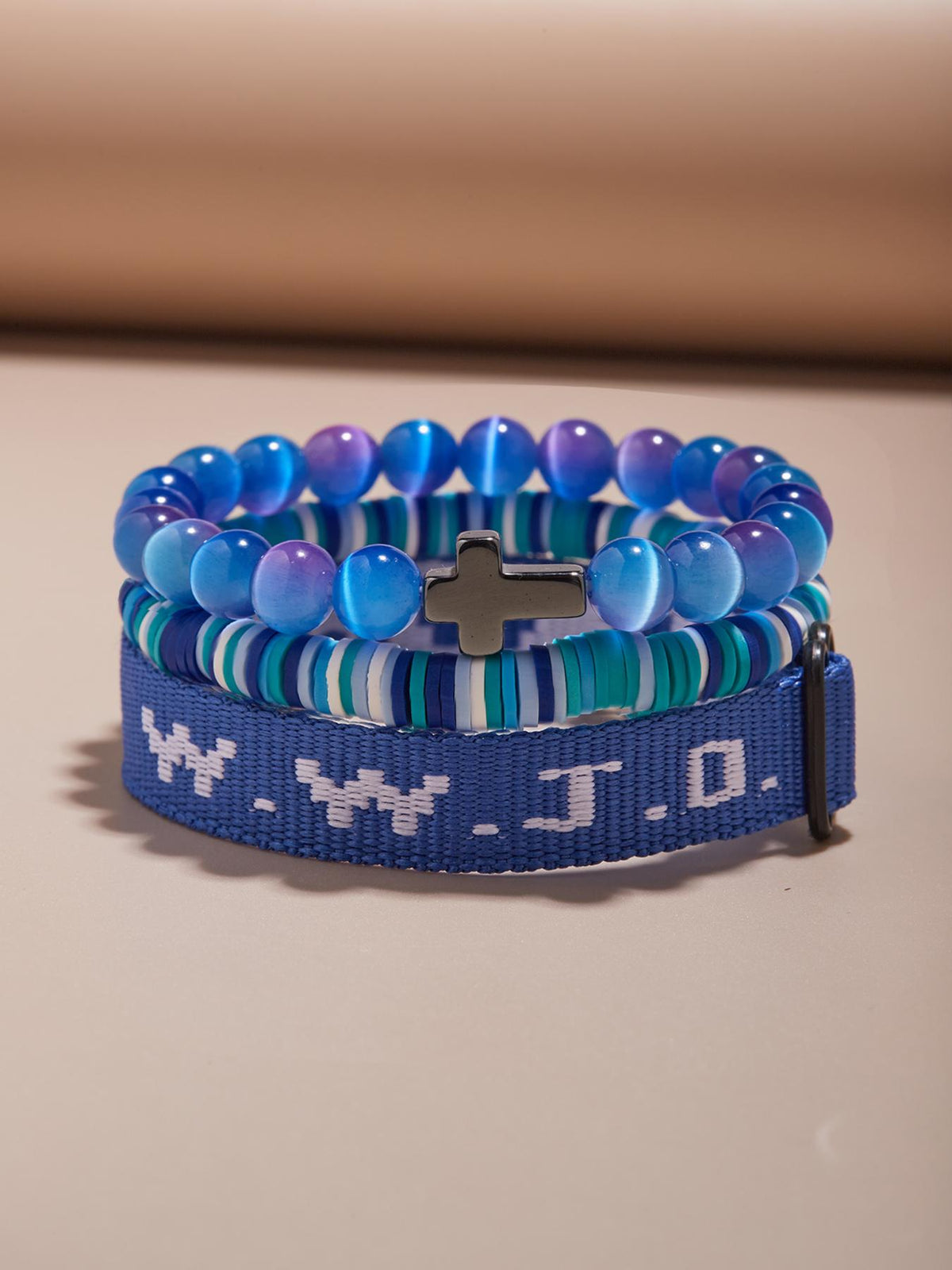 Wwjd Beaded Bracelet With Cross Charm, Exquisite Religious Jewelry Gift For Birthday, Cross Bracelets