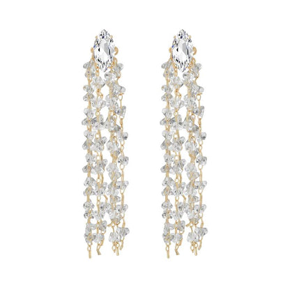 Tewiky 14K Gold Plated Long Tassel Earrings for Women,Chain Tassel Threader Earrings Trend Dangling,Trendy Hypoallergenic Bride Party Prom Jewelry and Women Gifts For Mother's Day gifts