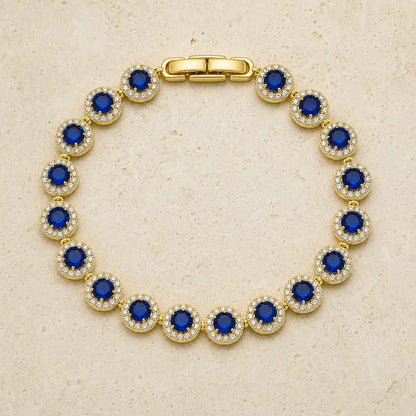 Halo Tennis Bracelet for Women, Sparkling Linked Statement Jewelry for Weddings and Evening Wear
