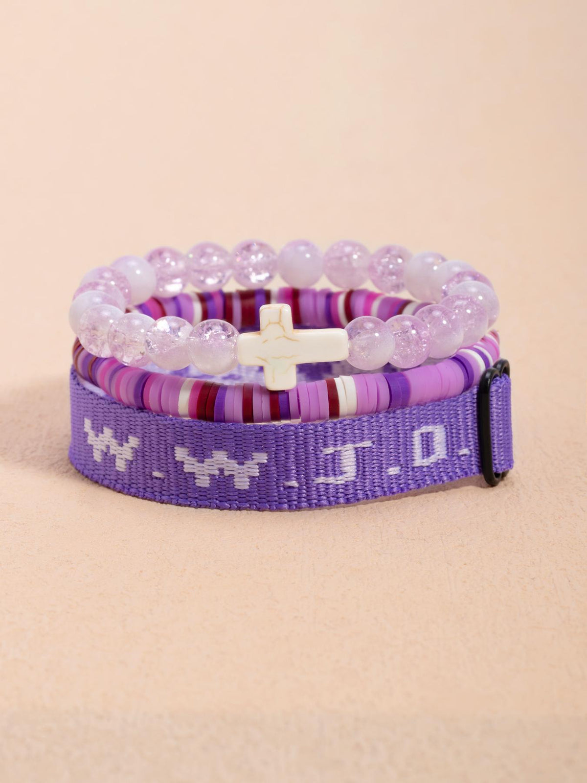 Wwjd Beaded Bracelet With Cross Charm, Exquisite Religious Jewelry Gift For Birthday, Cross Bracelets