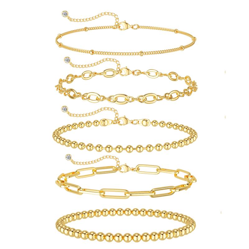 FREEKISS Bracelets For Women Jewelry Sets For Women Cute Tennis Bracelets For Fashion Cuban Link Paperclip Chain Dainty Bracelet Pack Gifts For Women Girls FallDealsForYou BlackFriday