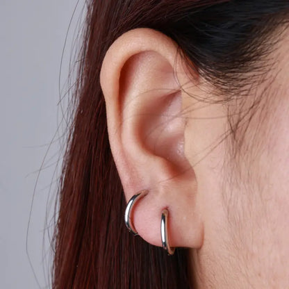 ENVYOU CZ 316L Surgical Steel Circular Huggie Hoops Earrings Set - 5 Pairs, Corrosion Resistant, Hypoallergenic, Lightweight Minimalist, Flexible Clasp Sleepers for Women (6/8/10/12/14mm, Sensitive Ears Friendly, Ear Stacking, Men's Accessories)