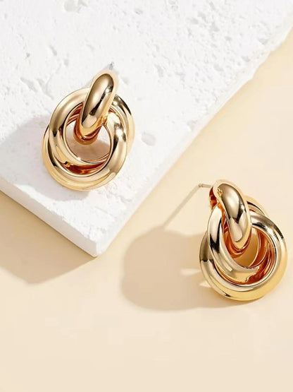 Fashionable Metal Geometric Design Earrings, Chain Earrings, High Quality Earrings, for Party, Daily Clothing Decor, Trendy All-match & Exquisite Jewelry for Birthday Gift, Fashionable Jewelry Accessories