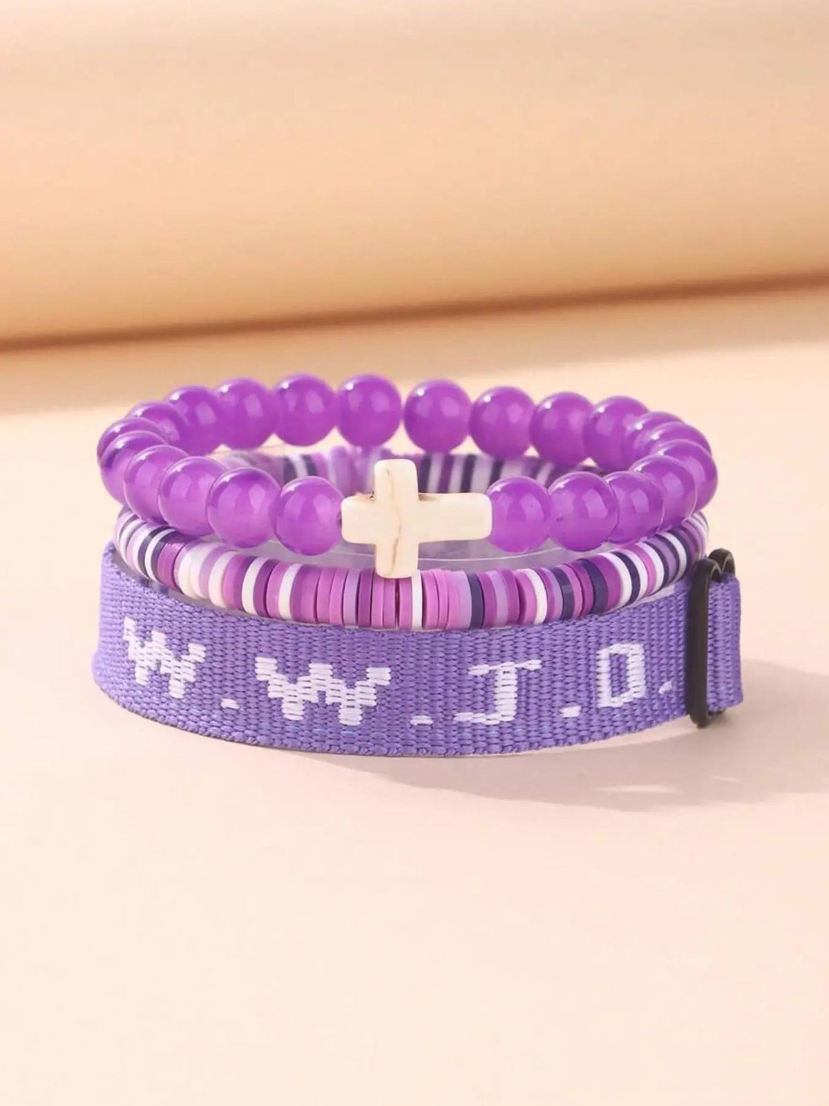 Wwjd Beaded Bracelet With Cross Charm, Exquisite Religious Jewelry Gift For Birthday, Cross Bracelets