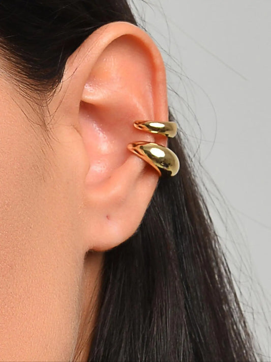 Simple Plain Zinc Alloy Earrings, Minimalist Fashionable Casual Ear Cuff, Daily Use, Jewelry For Daily Decoration, Earcuffs