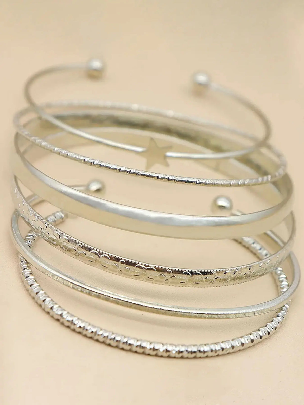 Vintage Star Design Bracelet Set, Stackable Bracelet, Bracelets Stack, Women's Casual Party Jewelry, Simple Style Multi-Layered Accessory, Perfect Gift Idea