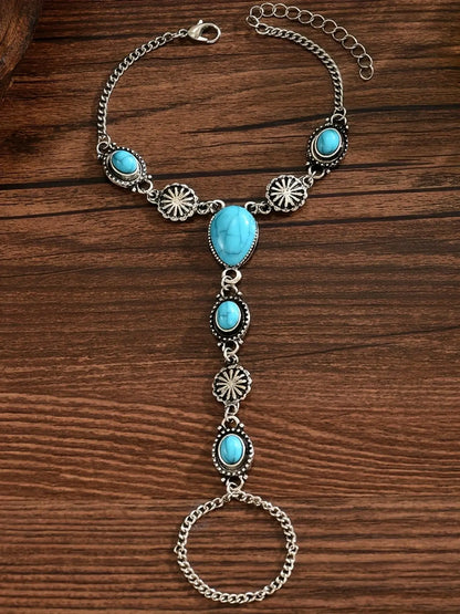 Women's Vintage Ethnic Style Bracelet, Elegant Jewelry Bracelet, Boho Style Bracelet, High Quality Bracelet, Summer Bohemian Design, Zinc Alloy Material, Geometric & Water Drop Patterns, Metal Finish, Bohemian Bracelets