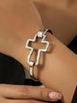 Women's Exquisite Cross Motif Charms Bracelet - Casual Trendy Jewelry, Gifts for Women, Daily & Party Accessories, Birthday Gift-Ready Bangles