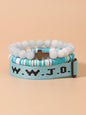 Wwjd Beaded Bracelet With Cross Charm, Exquisite Religious Jewelry Gift For Birthday, Cross Bracelets