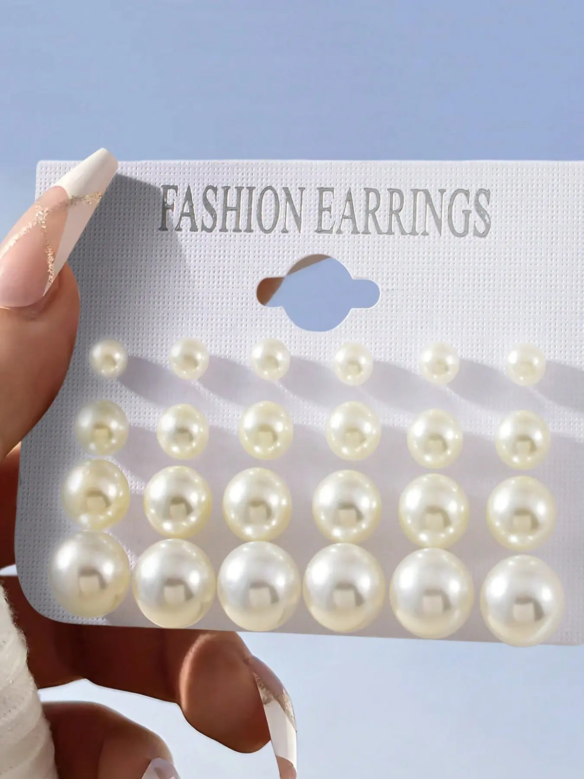 12 Pairs Classic Faux Pearl Stud Earrings Set for Women, Stud Earring Pack, Earrings Studs, Assorted 6mm-12mm Round Pearl Earrings, Minimalist Elegant Jewelry Collection, Timeless Everyday Earrings for Work, Party, Wedding, Vacation, Gift