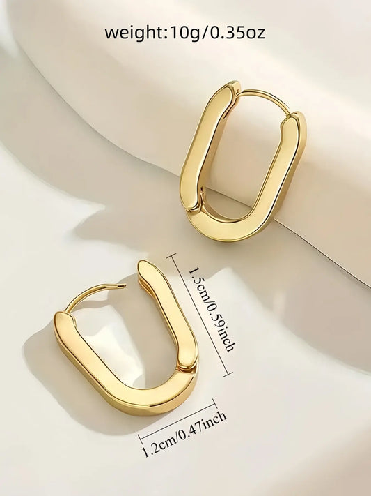 Hypoallergenic Stainless Steel Anti-Fading Gold-Tone Earrings, Hoop Earrings, Stainless Steel Hoops, Lightweight Earrings, Comfortable & Versatile Design, Elegant Jewelry Gift for Women, Fashion Earring, Fashionable Earrings