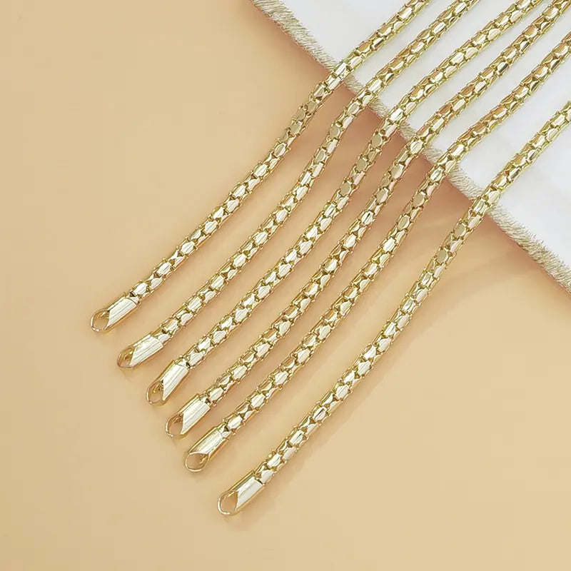 Women's Dainty 14K Gold Plated Box Chain Bracelet - Thin Link Minimalist Stackable Jewelry Bracelets, Elegant Piece, Daily Wear, Thoughtful Birthday Gift with Shine, Anniversary-Ready Costume Accessory