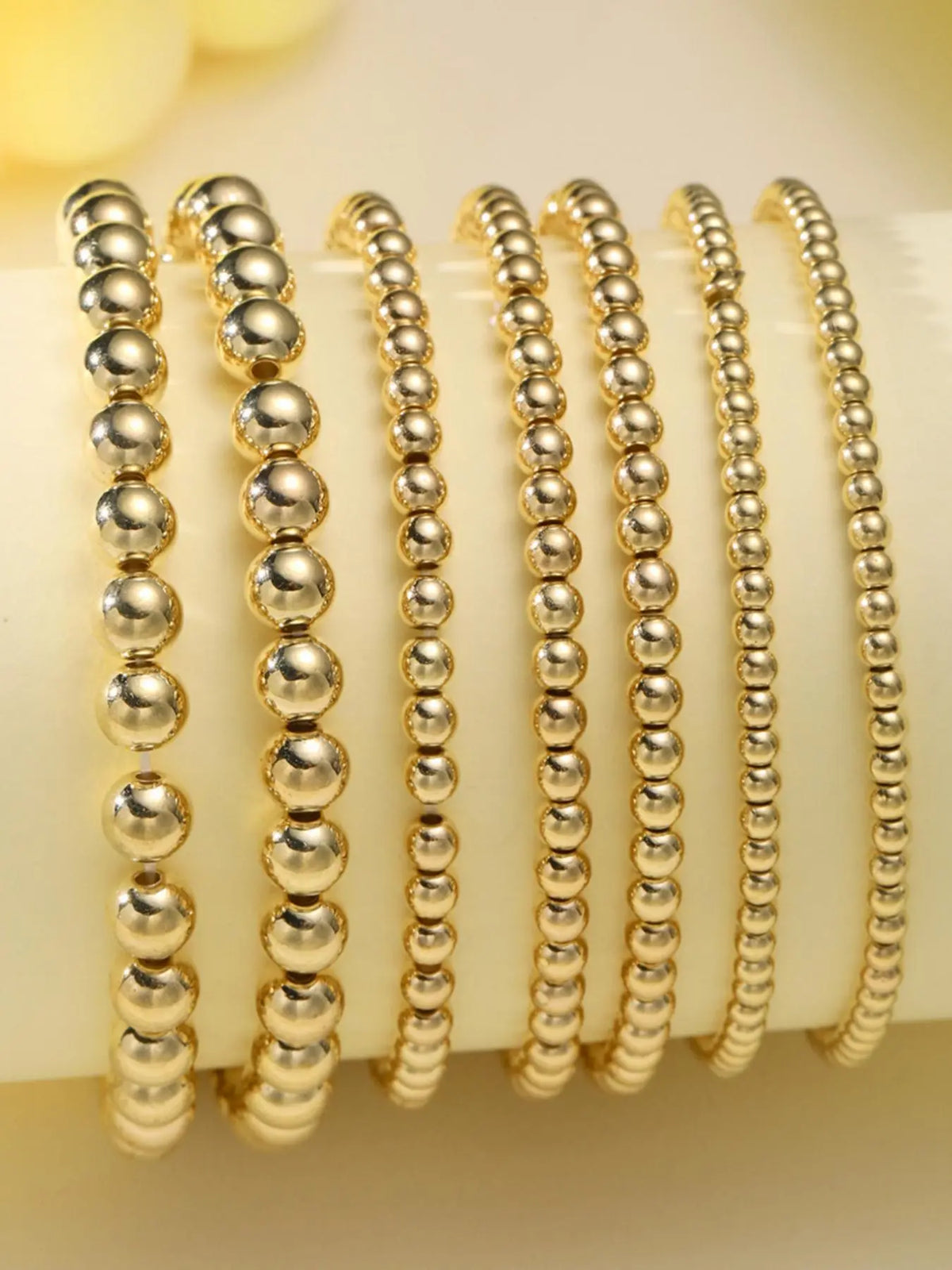 Women's Beaded Bracelet Set, 7 Counts/Set, Bracelet Bundle, Exquisite Trendy Bracelet, Elastic Rope Stackable Bracelets, Everyday & Party Jewelry for Women & Girls