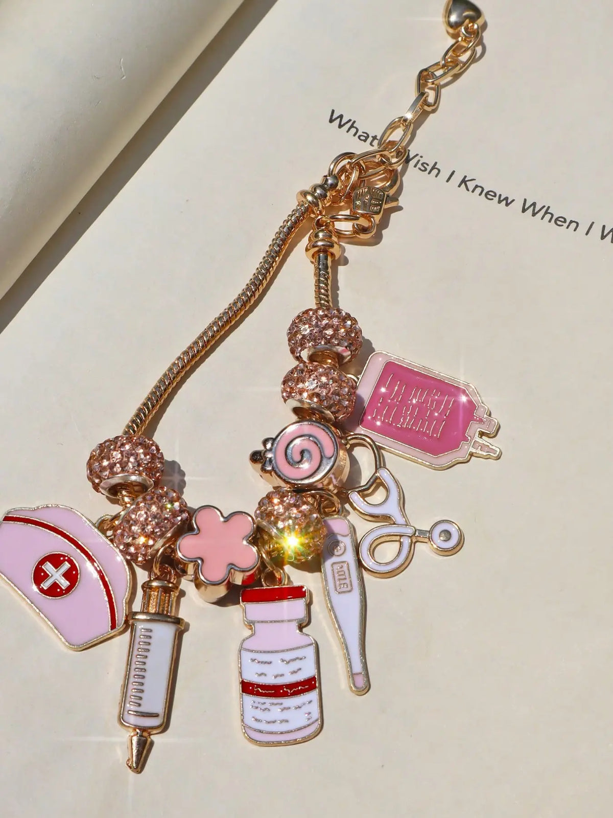 Nurse Hat DIY Charm Bracelet, Medicine Bottle Pendant Charm Bracelet, Nurse Stethoscope DIY Bracelet, Cosplay Bracelet, Adjustable Charm Bracelet, Jewelry Bracelet, Bracelet With Charms