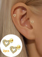 Heart Shaped Hypoallergenic Stud Earrings, Ear Studs, Cute Stainless Steel Cartilage Earrings for Women and Girls, Fashion Jewelry for Party Daily Wear, Ideal Birthday Gift
