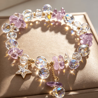 Women' Elegant Bohemian Minimalist Bracelet with Star Synthetic Zirconia Pendant - Sparkling Five-Pointed Suitable for Parties, Daily Wear,, Mother' Day, Valentine', Ramadan - Year-Round Accessory (No Plating Maintenance)
