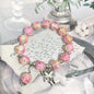 1pc Fashionable Elegant Exquisite Girly Style Double Butterfly Glass Bead Bracelet, Suitable for Spring Summer Wear And Gift