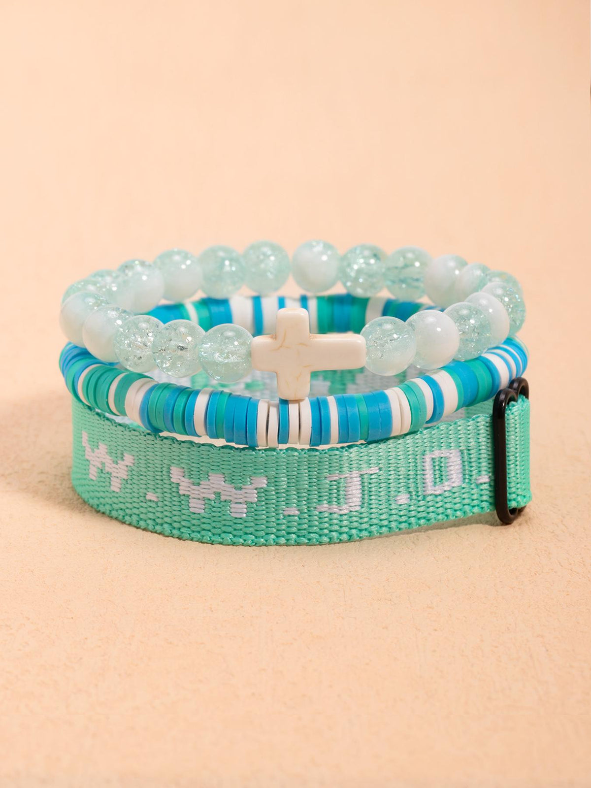 Wwjd Beaded Bracelet With Cross Charm, Exquisite Religious Jewelry Gift For Birthday, Cross Bracelets