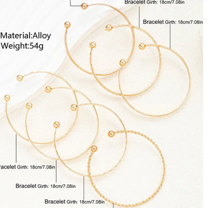7-piece gold bracelet set, multi-layer adjustable women's bracelet set, suitable for teen girls Christmas gift bracelets Multilayered Bangles Boho Style Bangles