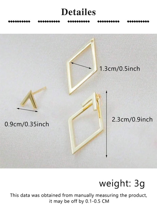 Geometric Design Dangle Earrings, Statement Earrings, Dangling Earrings, Fashionable Jewelry for Women, Trendy All-match & Exquisite Jewelry for Birthday Gift