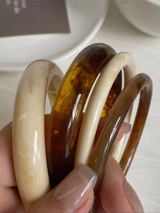Elegant Vintage Style Acrylic Bracelets Set, Fashionable Minimalist Design, Perfect for Casual Wear & All-Season Parties, Vintage Appeal, Geometric Bracelet, Stacked Design Bracelets, Bracelet Sets