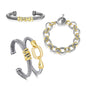 Aprilery Trendy 4PCS Twisted Adjustable Cable & Chain Link Jewelry Arm Candy Set – Stackable Knot & Hook Turquoise Bangle Bracelets for Women Perfect Everyday Jewelry Gold & Silver Bracelets