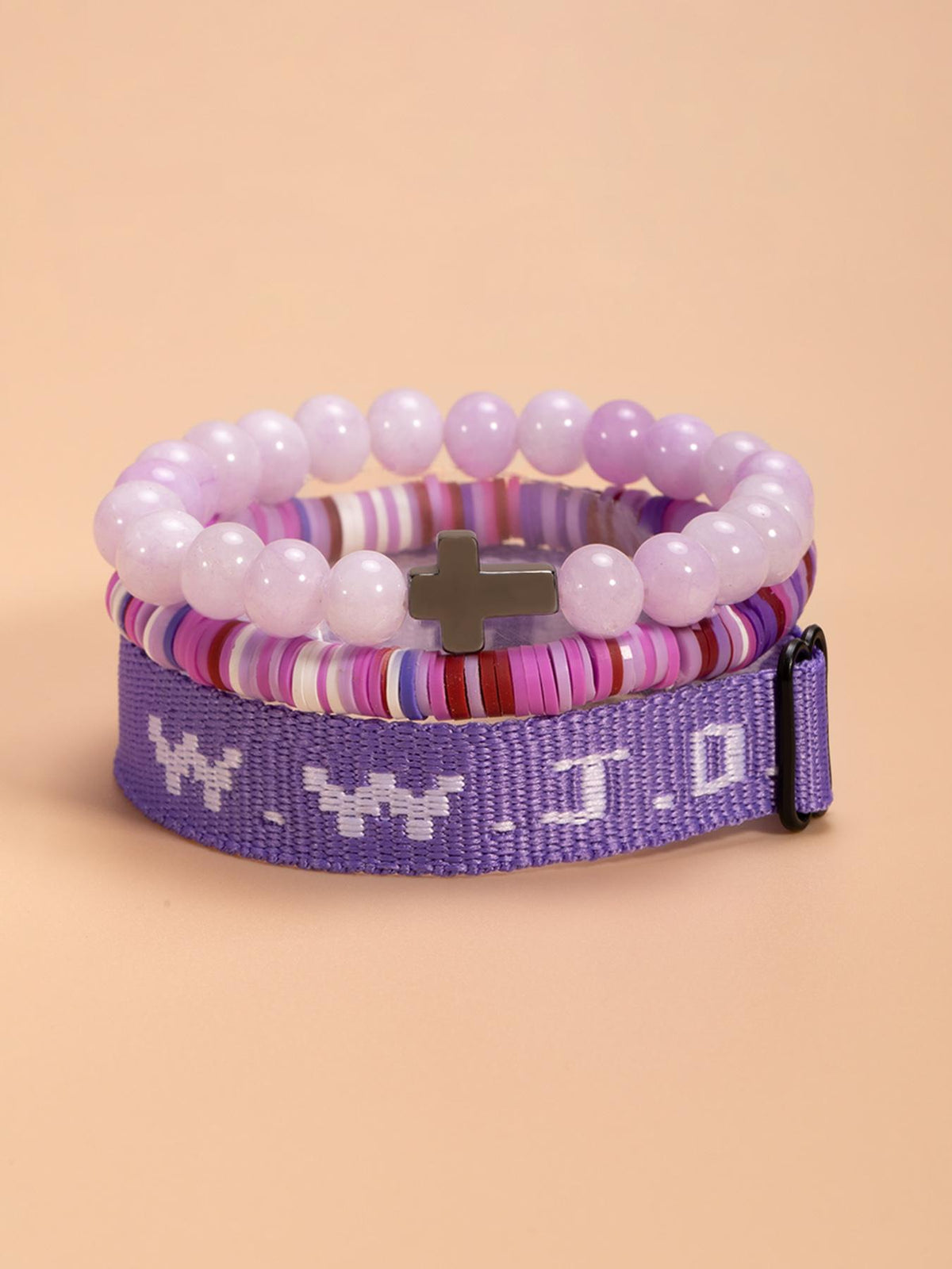 Wwjd Beaded Bracelet With Cross Charm, Exquisite Religious Jewelry Gift For Birthday, Cross Bracelets