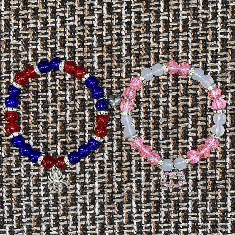 TMANI 2pcs Couple's Magnetic Heart Beads Bracelets, Cute Cat Spider Pendant Jewelry, Friendship Beads Bracelets & Bangles, Gift-Ready Set for Women, Gifts for Girlfriend