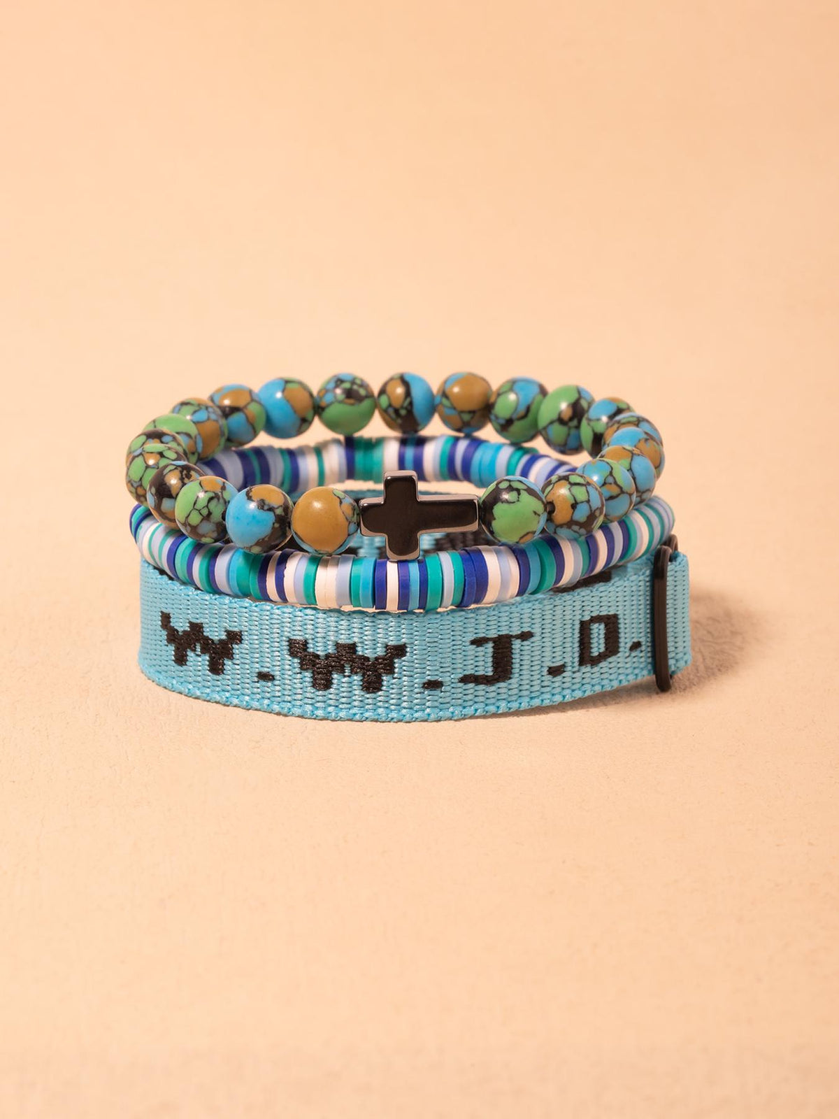Wwjd Beaded Bracelet With Cross Charm, Exquisite Religious Jewelry Gift For Birthday, Cross Bracelets